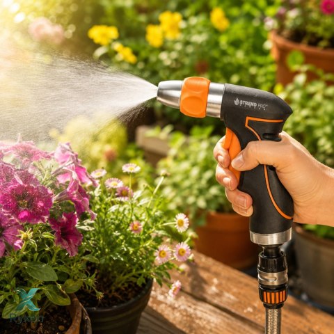 Pistolet zraszający do podlewania, regulacja strumienia jet mist, ergonomiczna rękojeść antypoślizgowa, tworzywo sztuczne KAMAI STRENDPRO