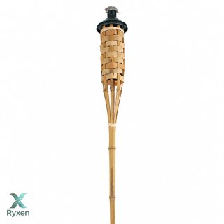 Pochodnia ogrodowa bambusowa pleciona, wys. 1500 mm, zbiornik 480 ml, do ogrodu i tarasu KAMAI STRENDPRO
