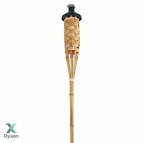 Pochodnia ogrodowa bambusowa pleciona, wys. 1500 mm, zbiornik 480 ml, do ogrodu i tarasu KAMAI STRENDPRO