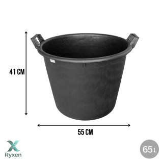 Pojemnik ogrodowy okrągły 65 l, pełne dno, z uchwytami, średnica 55 cm, wysokość 41 cm KAMAI STRENDPRO