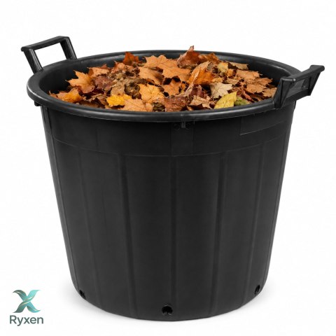 Pojemnik ogrodowy okrągły plastikowy perforowany z uchwytami, 50 l, średnica 50 cm, wysokość 41 cm KAMAI STRENDPRO