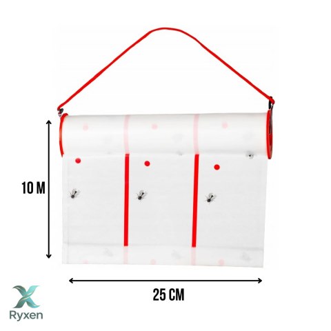 Pułapka klejowa na muchy i muszki owocowe, bez chemii, wisząca, rolka 10 m, szerokość 25 cm KAMAI STRENDPRO