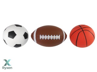 Zestaw Miękkich Piłek Sportowych 3w1 Piłka Nożna Koszykówka Baseball LEAN TOYS