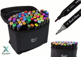 Zestaw Pisaków Markerów Touch 60 Szt Torba Markery Alkoholowe LEAN TOYS