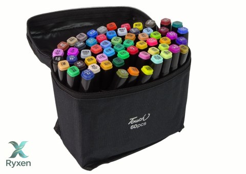 Zestaw Pisaków Markerów Touch 60 Szt Torba Markery Alkoholowe LEAN TOYS