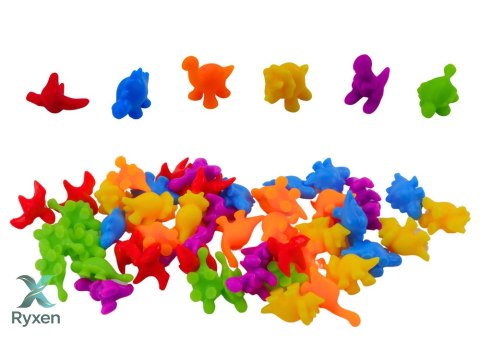 Zestaw Sorter Edukacyjny Nauka Kolorów Liczenia Dinozaury 48 El LEAN TOYS