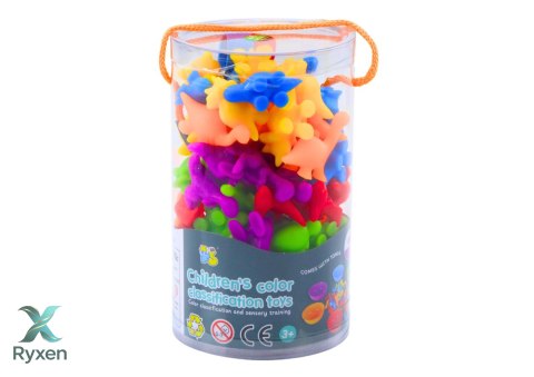 Zestaw Sorter Edukacyjny Nauka Kolorów Liczenia Dinozaury 48 El LEAN TOYS