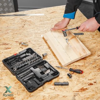 Zestaw kluczy nasadowych 1/4", 3/8", 63 szt. Top Tools