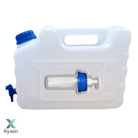 Kanister na wodę 3w1 z kranikiem i umywalką, transparentny HDPE, 10L Kamai SMARTCAN