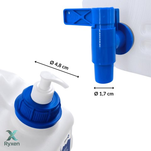 Kanister na wodę 3w1 z kranikiem i umywalką, transparentny HDPE, 10L Kamai SMARTCAN