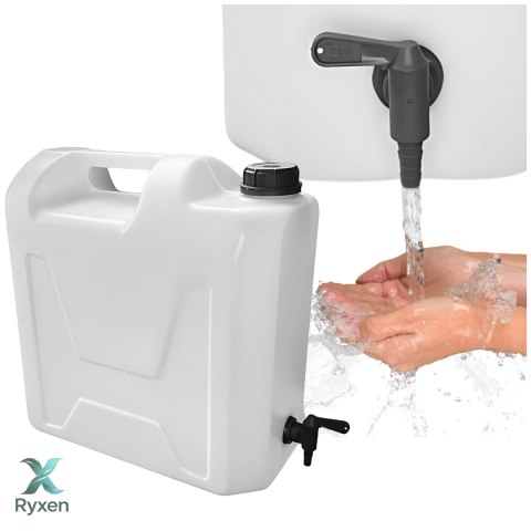 Kanister na wodę pitną z dolnym kranikiem, transparentny, tworzywo HDPE, 22L Kamai SMARTCAN