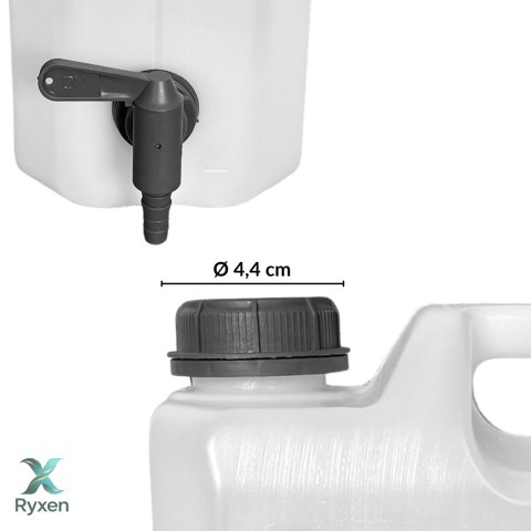 Kanister na wodę pitną z dolnym kranikiem, tworzywo HDPE, 12L Kamai SMARTCAN