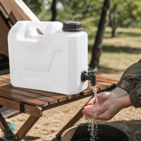 Kanister na wodę z dolnym kranikiem, transparentny HDPE, 5L Kamai SMARTCAN