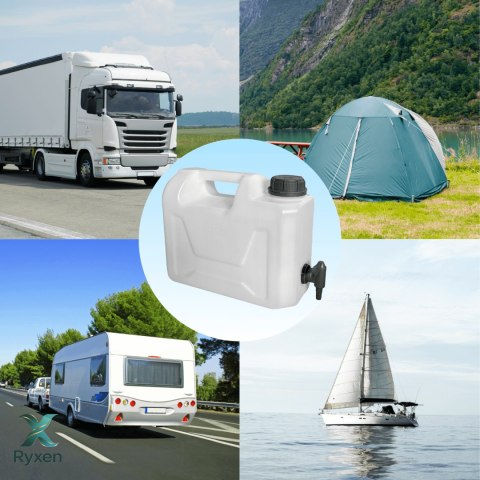 Kanister na wodę z dolnym kranikiem, transparentny HDPE, 5L Kamai SMARTCAN