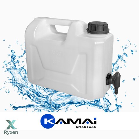 Kanister na wodę z dolnym kranikiem, transparentny HDPE, 5L Kamai SMARTCAN