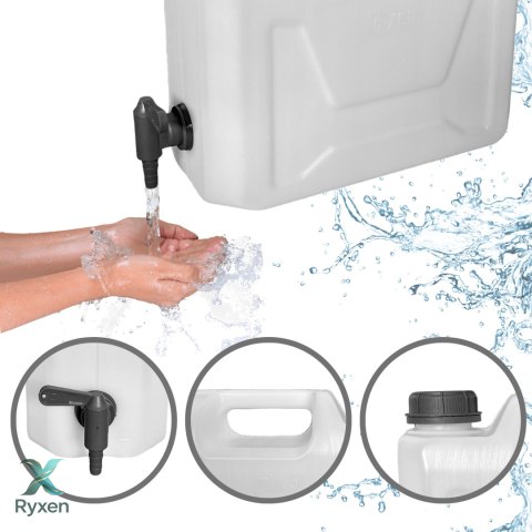 Kanister na wodę z dolnym kranikiem, transparentny HDPE, 5L Kamai SMARTCAN