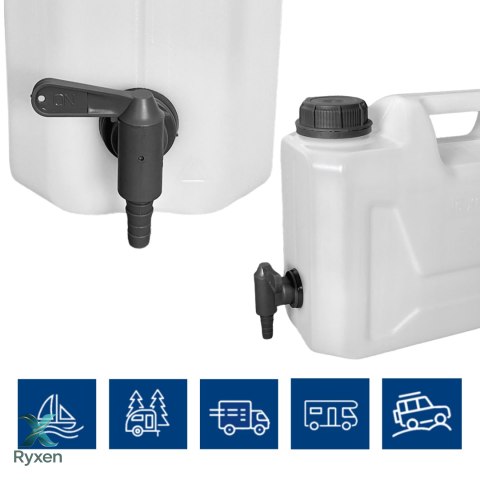 Kanister na wodę z dolnym kranikiem, transparentny HDPE, 5L Kamai SMARTCAN