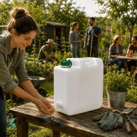 Kanister na wodę z kranikiem i uchwytem, z atestem do żywności, 35L Kamai EDA