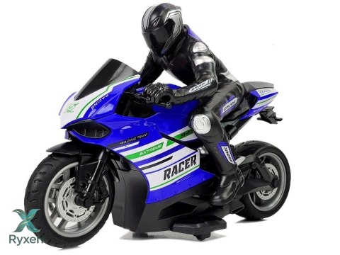 Motor Sportowy Ścigacz Zdalnie Sterowany 2.4G Zasięg 35 m Niebieski LEAN TOYS