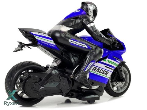 Motor Sportowy Ścigacz Zdalnie Sterowany 2.4G Zasięg 35 m Niebieski LEAN TOYS