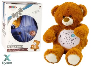 Pluszowy Miś Usypiający Światła Dźwięki Tryb Nocny i Dzienny Brązowy LEAN TOYS