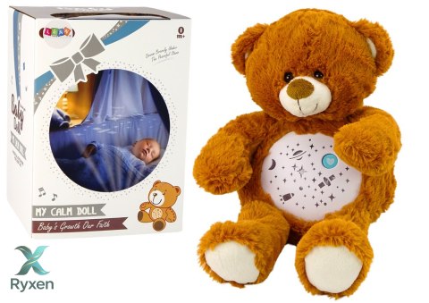 Pluszowy Miś Usypiający Światła Dźwięki Tryb Nocny i Dzienny Brązowy LEAN TOYS