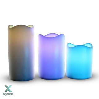 Świece led rgb świeczki ozdobne zestaw lampki świecące dekoracyjne na pilot RTO