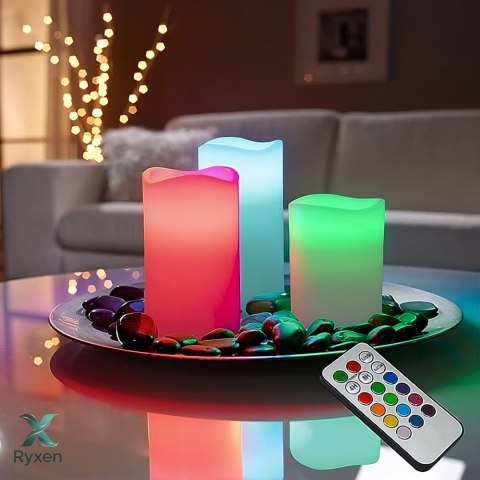 Świece led rgb świeczki ozdobne zestaw lampki świecące dekoracyjne na pilot RTO