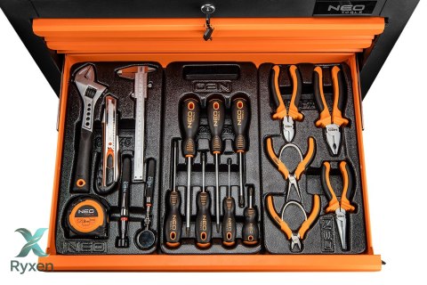 Szafka warsztatowa, 6 szuflad + 149 narzędzi NEO TOOLS