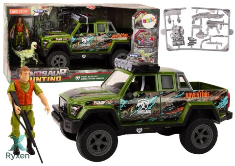Terenowy Samochód Myśliwski Myśliwy Dinozaur Światła Dźwięki Zielony LEAN TOYS
