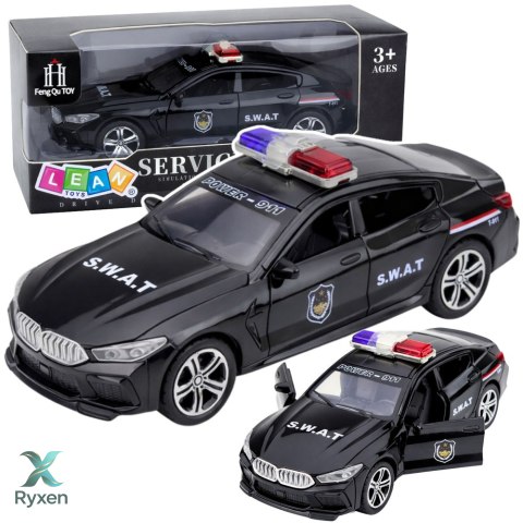 Auto Jednostki Specjalnej SWAT Otwierane Drzwi Napęd Światła Dźwięki Czarny LEAN TOYS