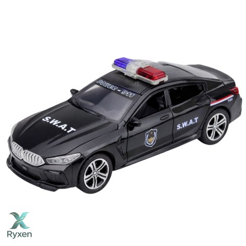 Auto Jednostki Specjalnej SWAT Otwierane Drzwi Napęd Światła Dźwięki Czarny LEAN TOYS