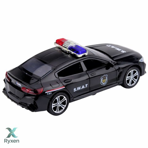 Auto Jednostki Specjalnej SWAT Otwierane Drzwi Napęd Światła Dźwięki Czarny LEAN TOYS