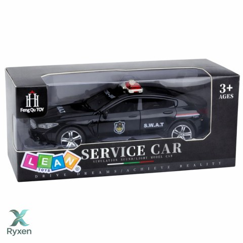Auto Jednostki Specjalnej SWAT Otwierane Drzwi Napęd Światła Dźwięki Czarny LEAN TOYS