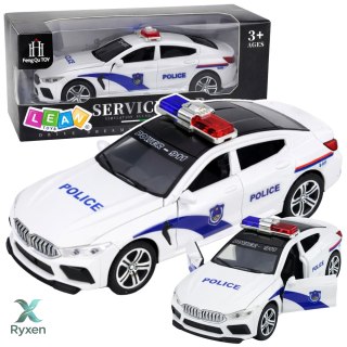 Auto Policyjne Radiowóz Otwierane Drzwi Napęd Światła Dźwięki Biały LEAN TOYS