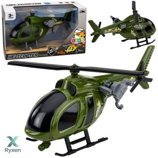 Helikopter Wojskowy Militarny Z Hakiem Światła Dźwięki Zielony LEAN TOYS