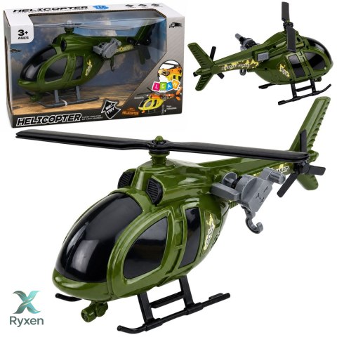 Helikopter Wojskowy Militarny Z Hakiem Światła Dźwięki Zielony LEAN TOYS