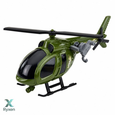 Helikopter Wojskowy Militarny Z Hakiem Światła Dźwięki Zielony LEAN TOYS