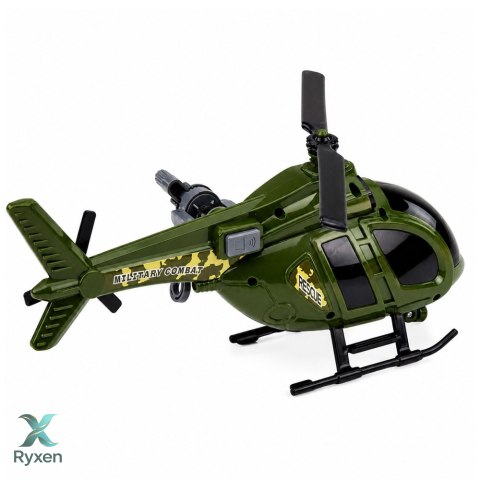 Helikopter Wojskowy Militarny Z Hakiem Światła Dźwięki Zielony LEAN TOYS