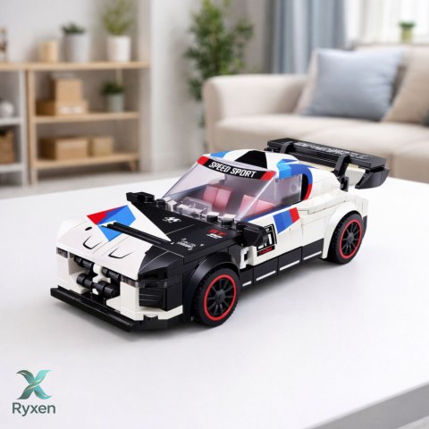 Klocki Konstrukcyjne Samochód Sportowy Robot 2W1 Biały 320 el. LEAN TOYS