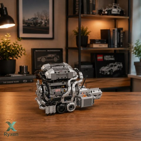 Klocki Konstrukcyjne Silnik Samochodowy V8 Skrzynia Biegów 2024 el. LEAN TOYS