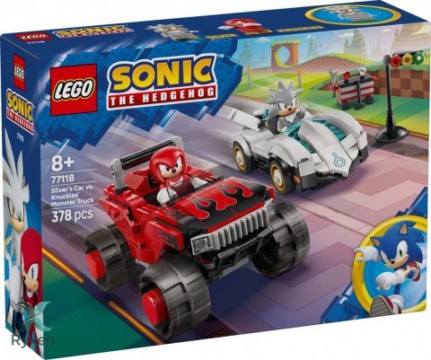Klocki sonic 77118 silver w samochodzie kontra knuckles w monster trucku LEGO