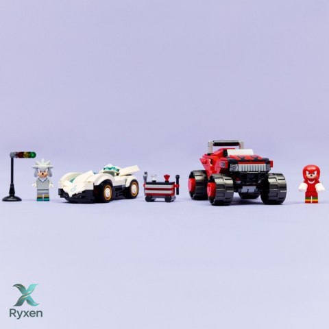 Klocki sonic 77118 silver w samochodzie kontra knuckles w monster trucku LEGO