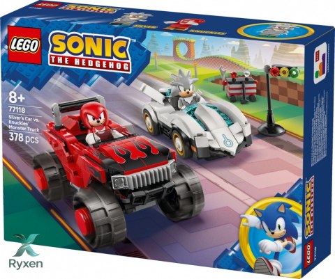 Klocki sonic 77118 silver w samochodzie kontra knuckles w monster trucku LEGO