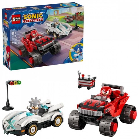 Klocki sonic 77118 silver w samochodzie kontra knuckles w monster trucku LEGO