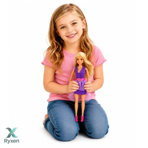Lalka Anlily Fashion W Fioletowej Sukience Słuchawki Akcesoria Zestaw LEAN TOYS