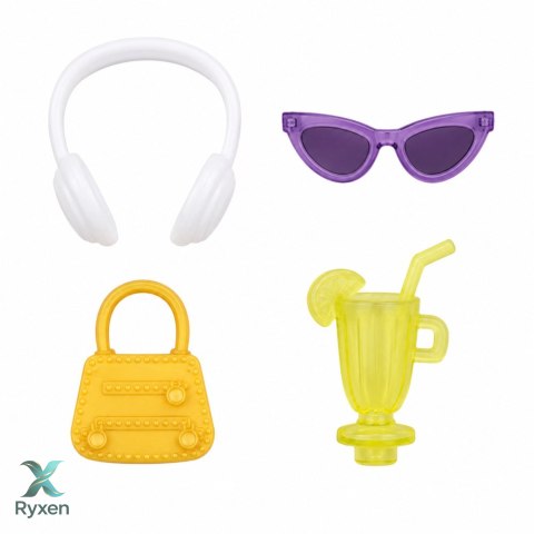 Lalka Anlily Fashion W Fioletowej Sukience Słuchawki Akcesoria Zestaw LEAN TOYS