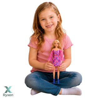 Lalka Anlily Fashion w Różowej Sukience Piesek Biały Torebka Okulary Zestaw LEAN TOYS