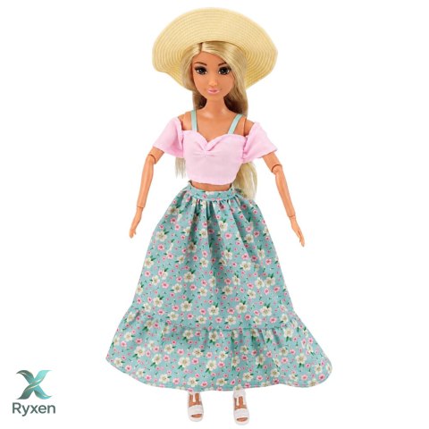Lalka Anlily Fashion w Spódnicy I Kapeluszu Torba Kubek Akcesoria Zestaw LEAN TOYS