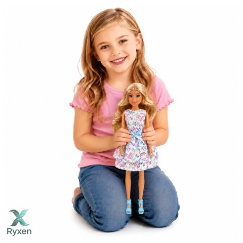 Lalka Anlily Fashion z Pieskiem Sukienka w Kwiaty Torba Przekąski Akcesoria LEAN TOYS